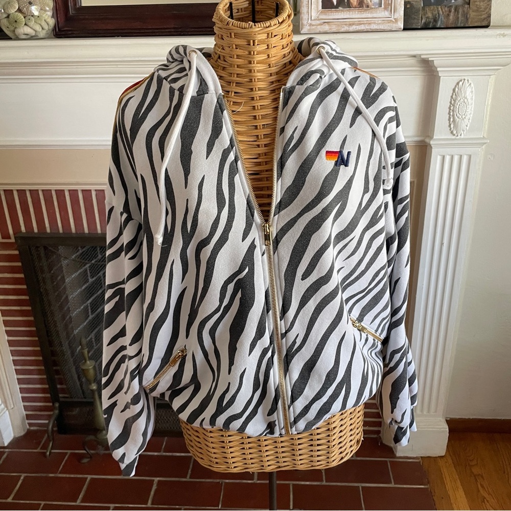 Aviator Nation Zebra Print Jacket - Large